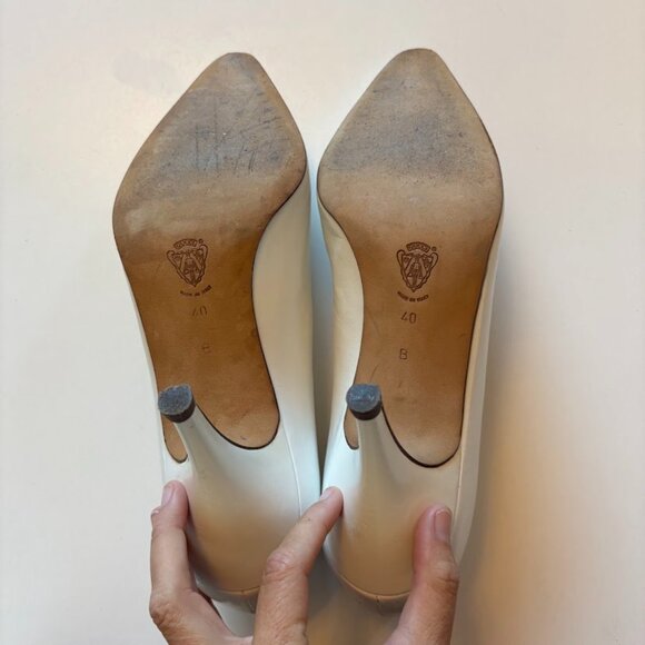 Vintage Gucci High Hell Pump Wedding Bridal Luxury 80s Leather Italy Courthouse - Picture 4 of 10